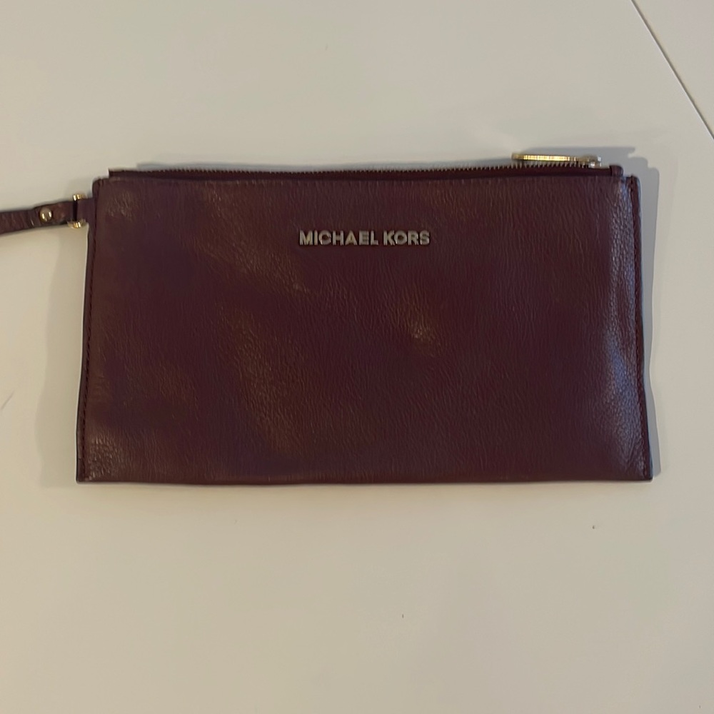 Michael Kors Merlot colored wristlet